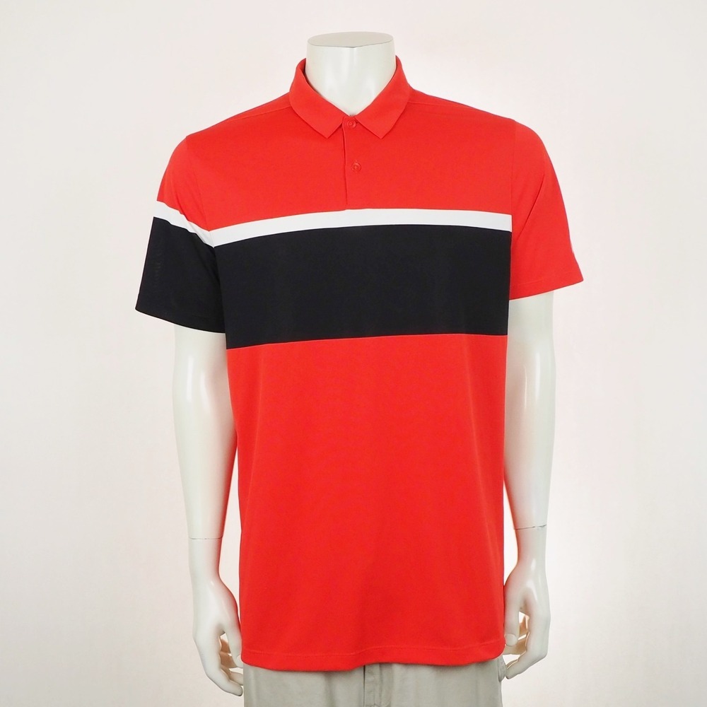 Nike Golf Mobility Colorblock Polo Shirt Mens Large Red Dri-Fit Performance Tech